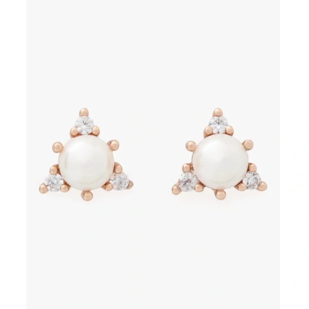 🛍️NWT Kate Spade Rose Gold Triangle Gem Earrings